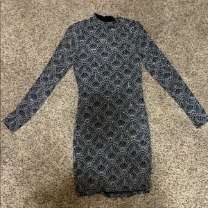 Fitted open back dress